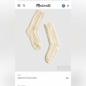 Madewell Cable-Knit Socks - Ivory